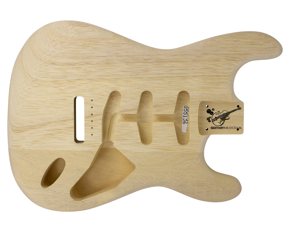 SC SSS BODY - 1950&#39;s 2pc White Limba 1.6 Kg - 855136-Guitar Bodies - In Stock-Guitarbuild