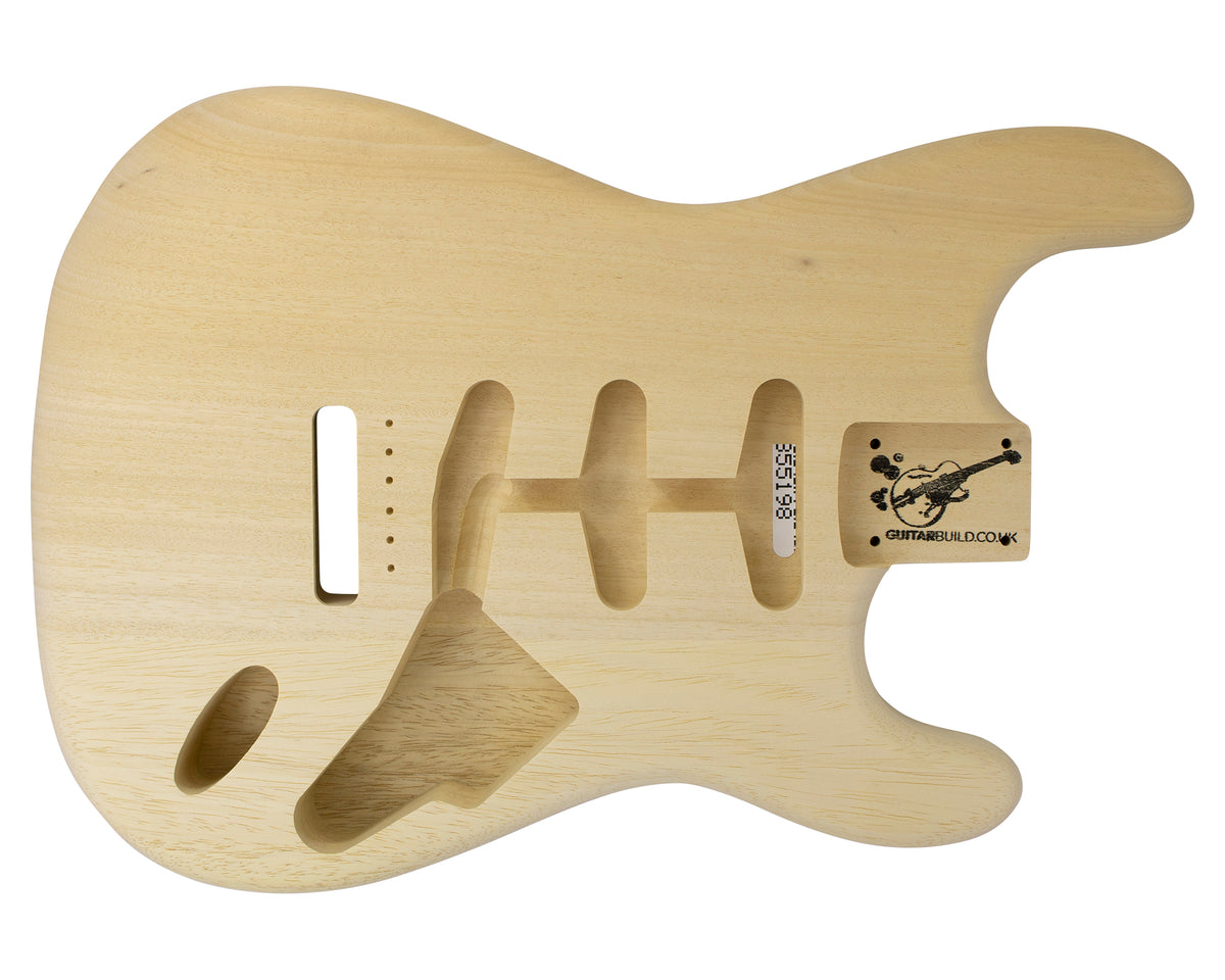 SC SSS BODY - 1960&#39;s 2pc White Limba 1.6 Kg - 855198-Guitar Bodies - In Stock-Guitarbuild