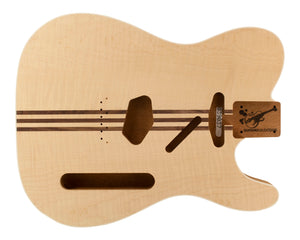 TC SS BODY - SINGLE BINDING 1pc Mahogany (Flame Maple Top) 2.7 Kg - 839037-Guitar Bodies - In Stock-Guitarbuild