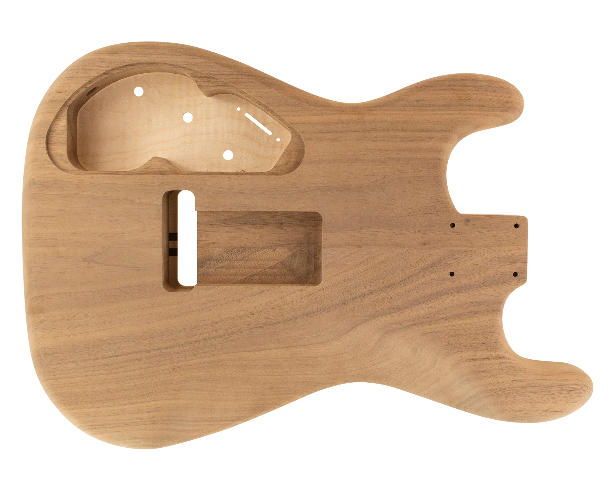 SC SSS BODY - NSP 2pc Walnut (Flame Maple Top) 2.4 Kg - 838368-Guitar Bodies - In Stock-Guitarbuild