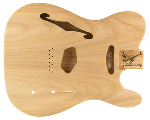 TC BODY - HOLLOW REAR - THINLINE 2pc Swamp Ash 1.5 Kg - 840866-Guitar Bodies - In Stock-Guitarbuild